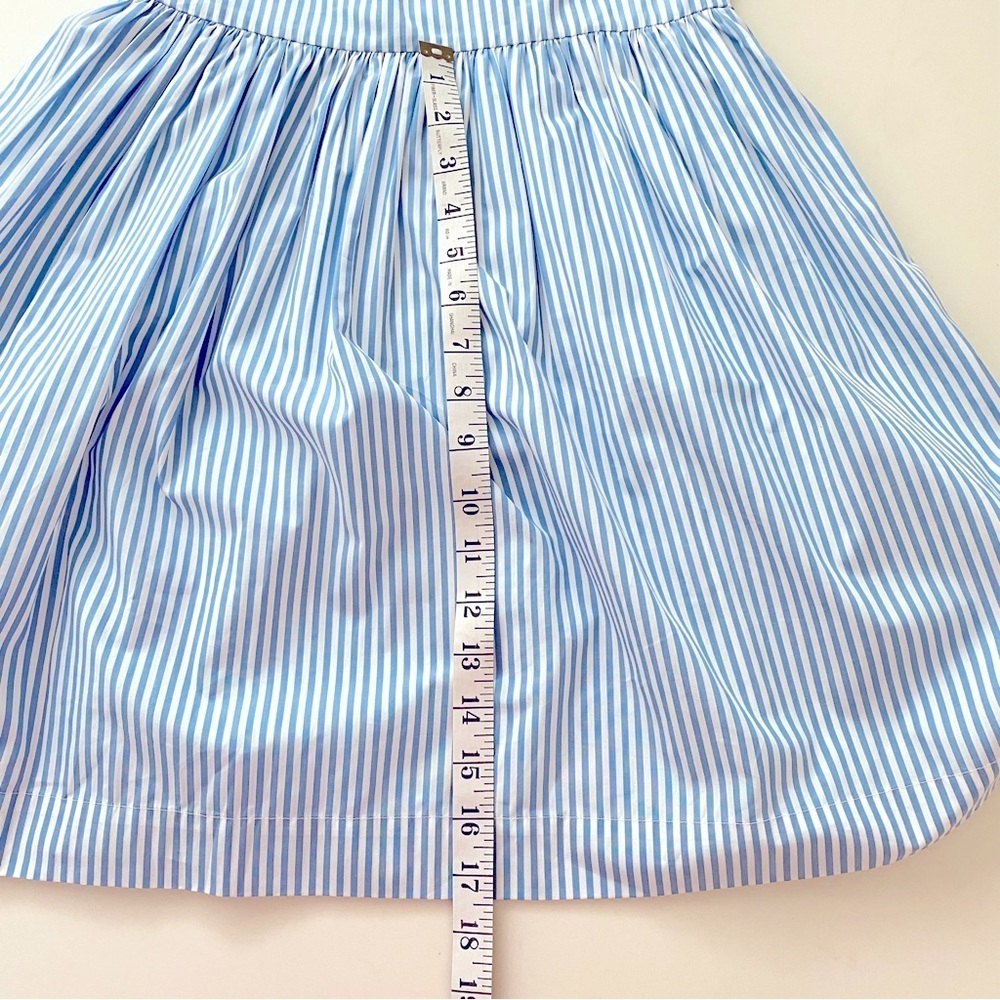 J. Crew Crewcuts Girl's Blue White Stripe Cotton Sleeveless Ruffle Dress Size 10 - Picture 6 of 12